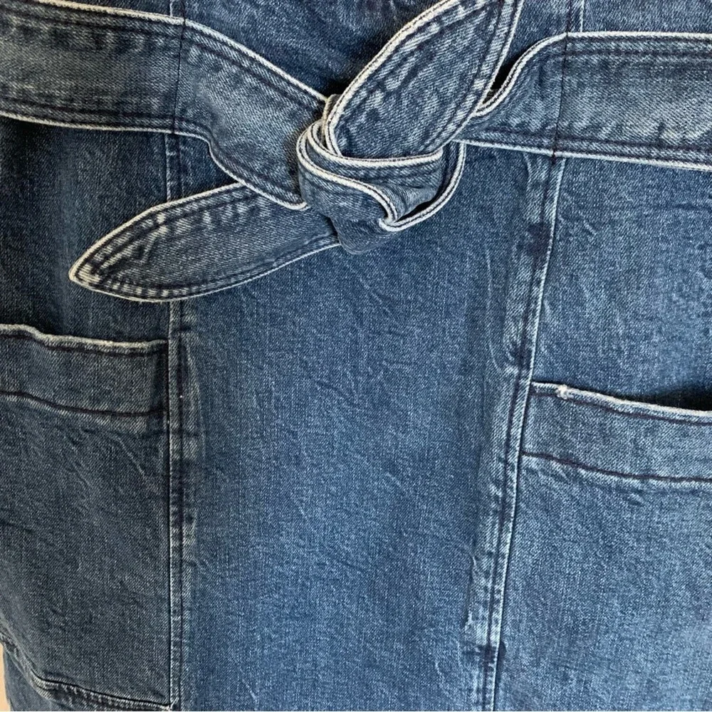 Rebecca Taylor | La Vie size 30 denim skirt with front tie stretch zip back